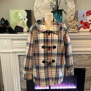 Christoper & Banks size 1X Plaid Toggle Coat